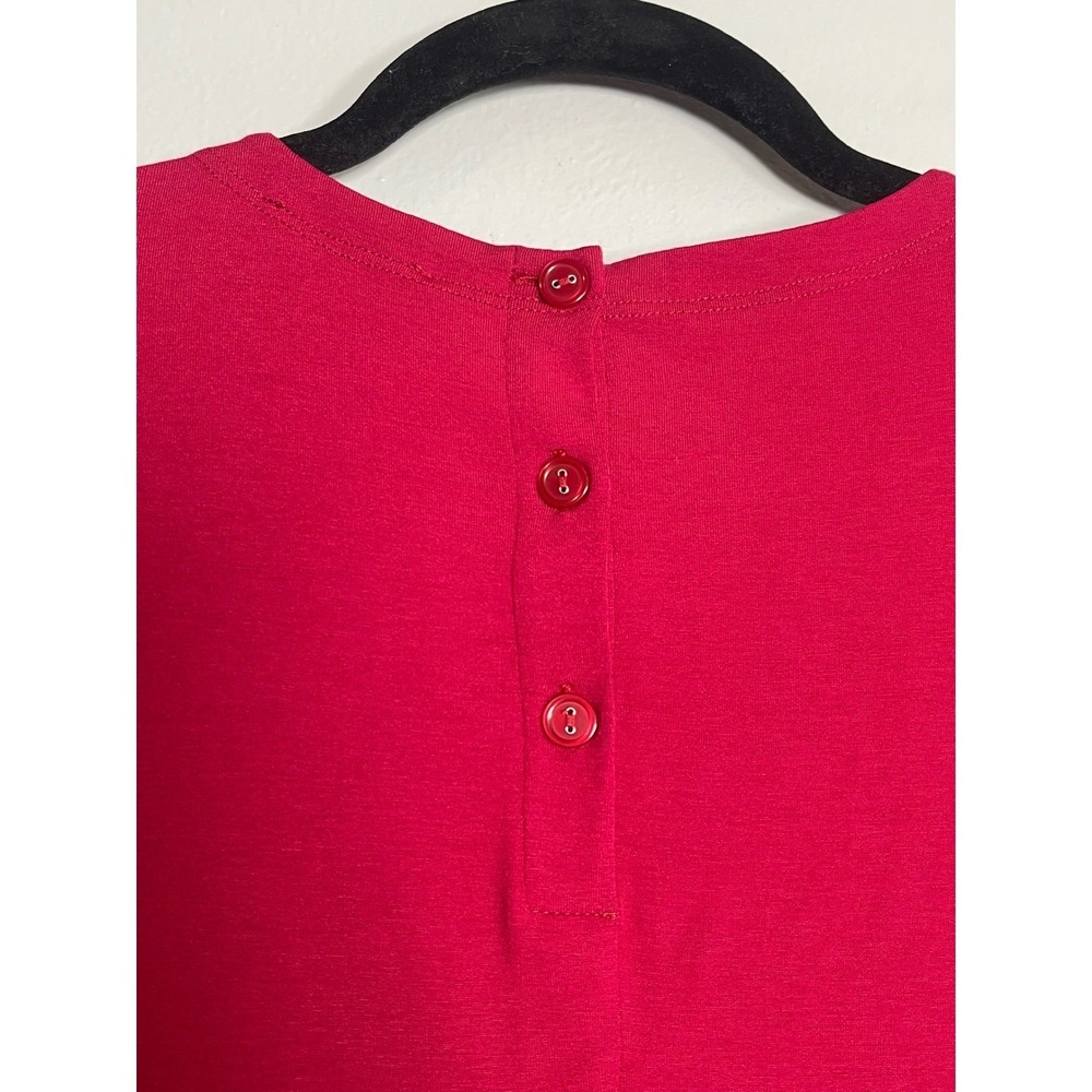 EILEEN FISHER Viscose Jersey Crew Neck Mini Dress Petite Medium Red Rose NEW‎ - Picture 5 of 11